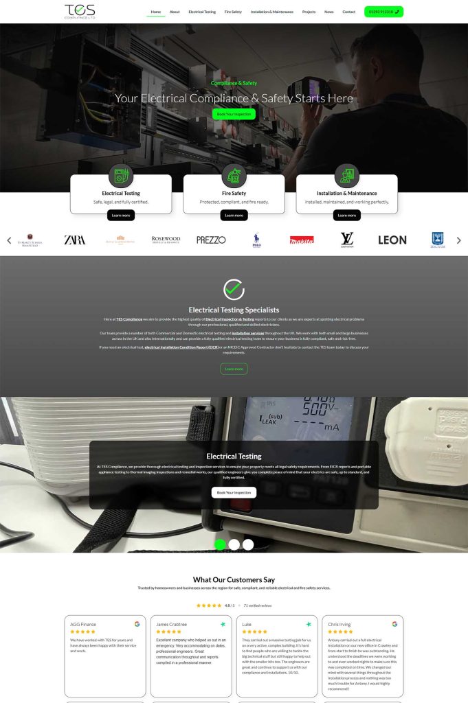 Web Design for Electrician